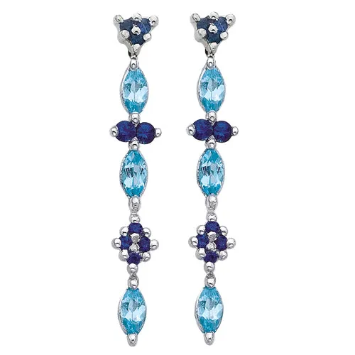 KATARINA Blue Topaz and Sapphire Jewelry Set