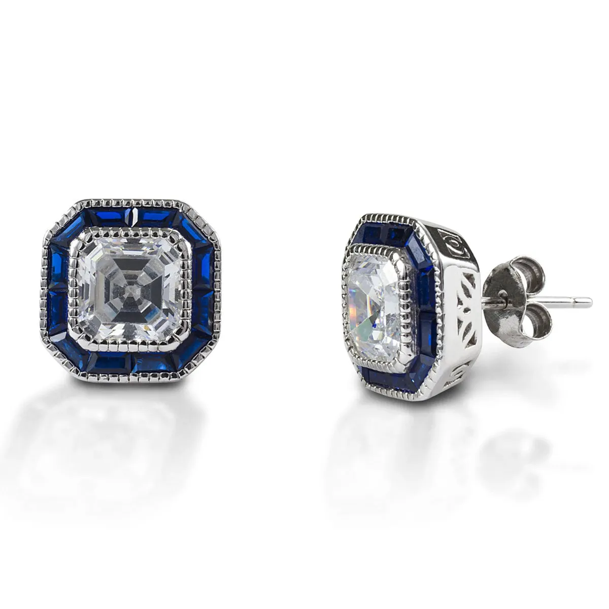 Kelly Herd Asscher Cut/Blue Spinel Earring