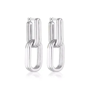 Linda Tahija Twofold Linked Hoop Earrings, Silver