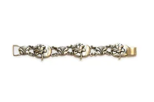 McCLELLAND BARCLAY Sterling Silver Repoussé Flower Bracelet