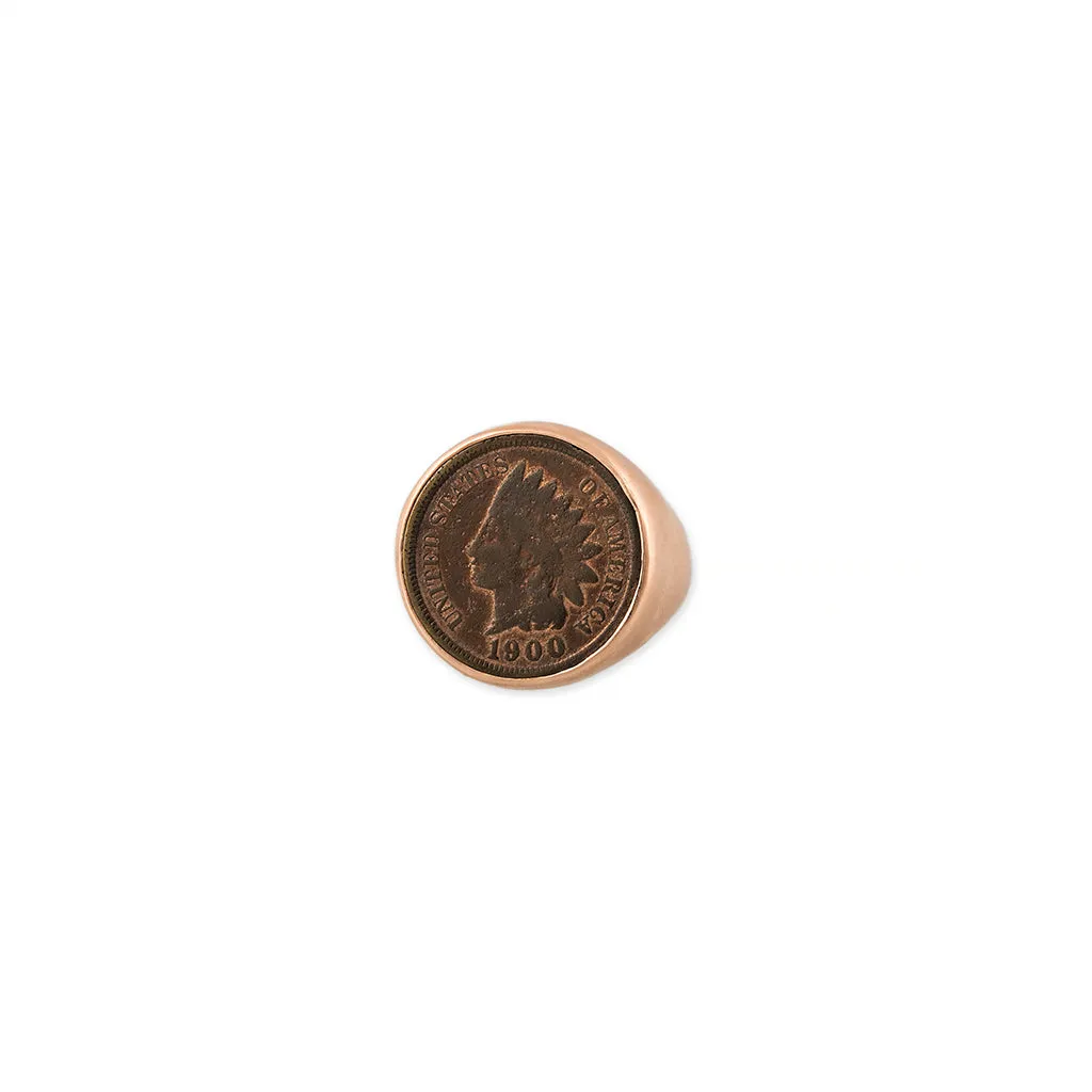 MEN'S ANTIQUE COIN SIGNET RING