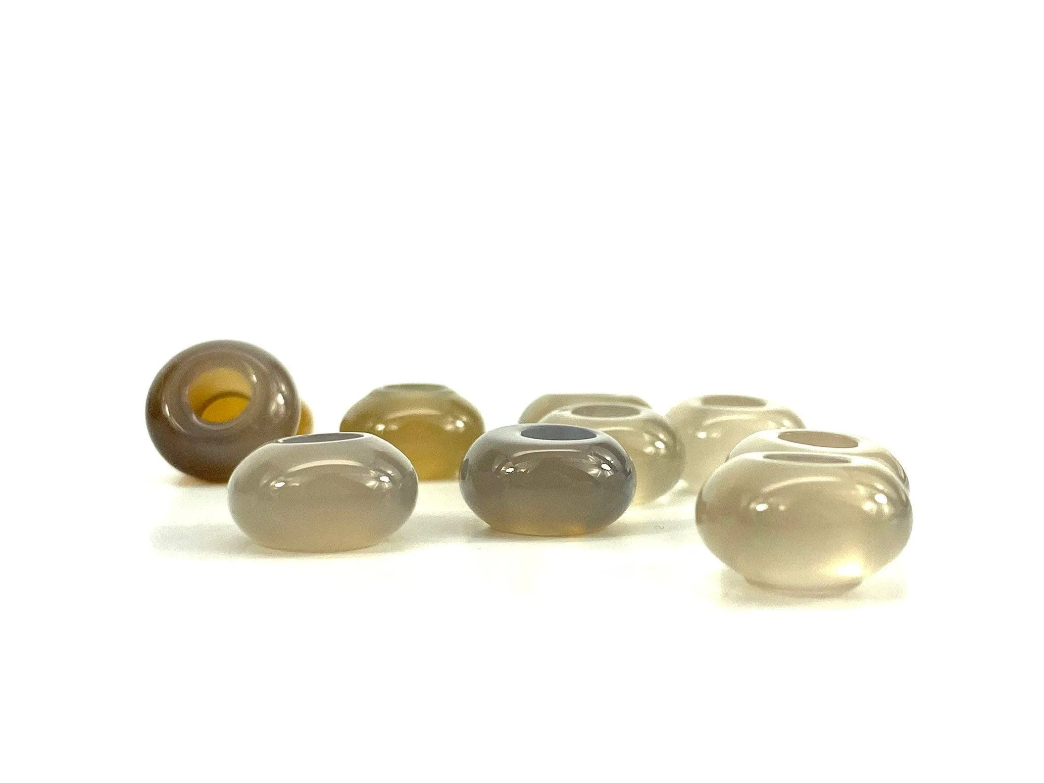 Natural Agate Donut Jade Beads, Sku#BG66