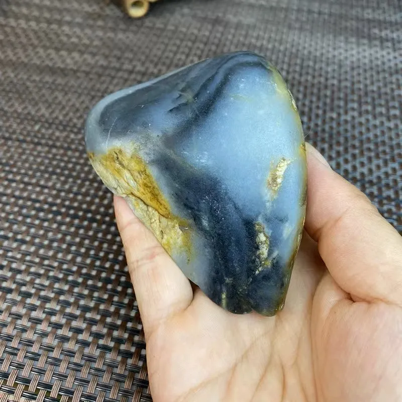 Natural Hetian Jade Rough Nephrite Raw (323g,8.6X6.5X5.0cm)