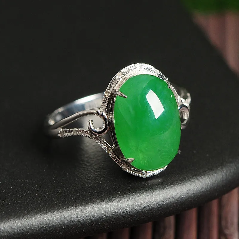 Natural Jade Ring Jadeite Gold Ring RG20