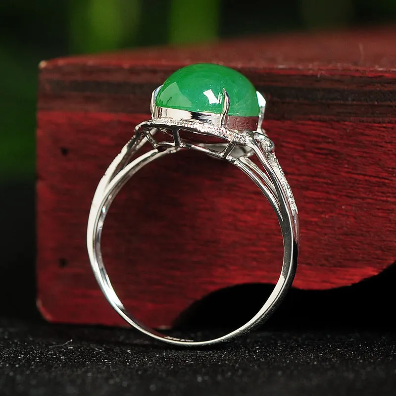 Natural Jade Ring Jadeite Gold Ring RG20