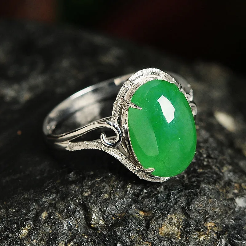 Natural Jade Ring Jadeite Gold Ring RG20