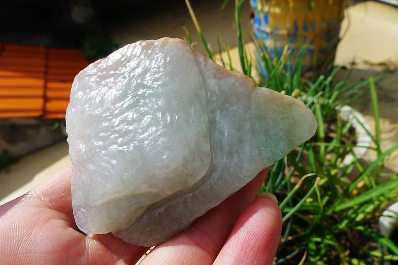 Natural Jade Rough Jadeite Raw (128g,8X5.8X2.1cm)