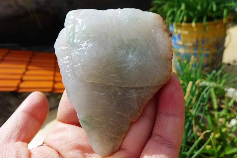 Natural Jade Rough Jadeite Raw (128g,8X5.8X2.1cm)