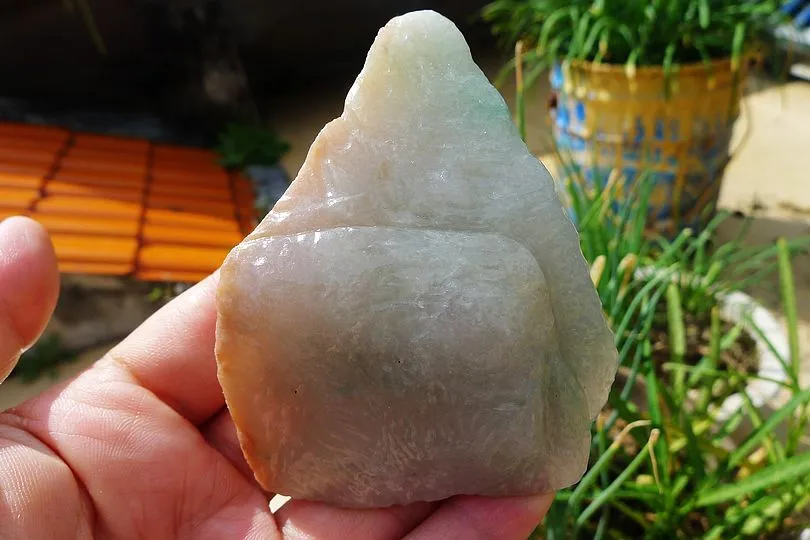 Natural Jade Rough Jadeite Raw (128g,8X5.8X2.1cm)