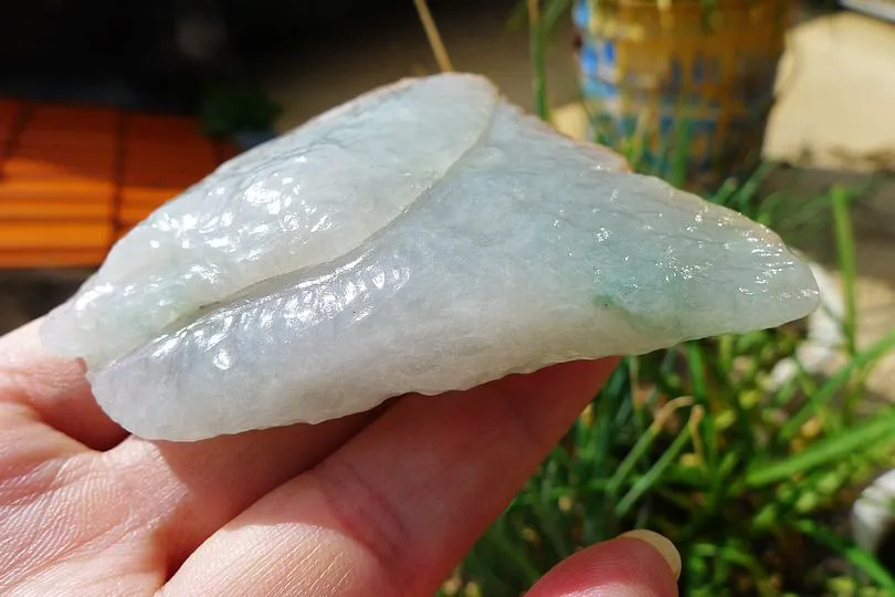 Natural Jade Rough Jadeite Raw (128g,8X5.8X2.1cm)