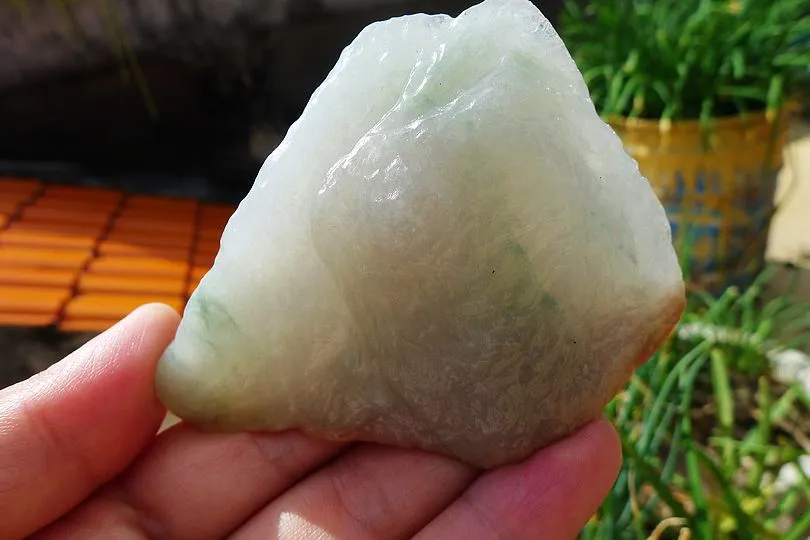 Natural Jade Rough Jadeite Raw (128g,8X5.8X2.1cm)