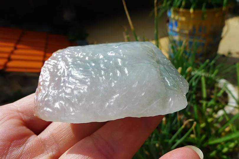 Natural Jade Rough Jadeite Raw (128g,8X5.8X2.1cm)