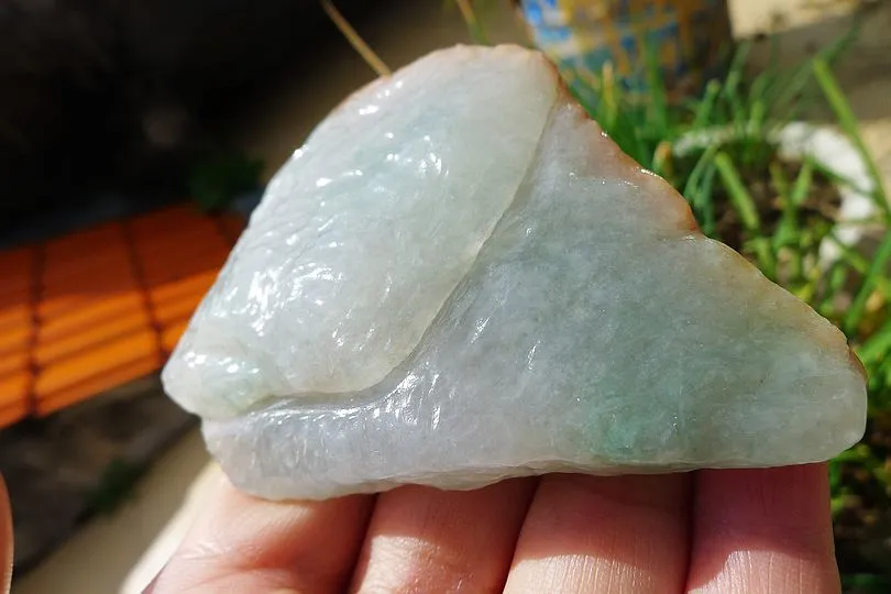 Natural Jade Rough Jadeite Raw (128g,8X5.8X2.1cm)