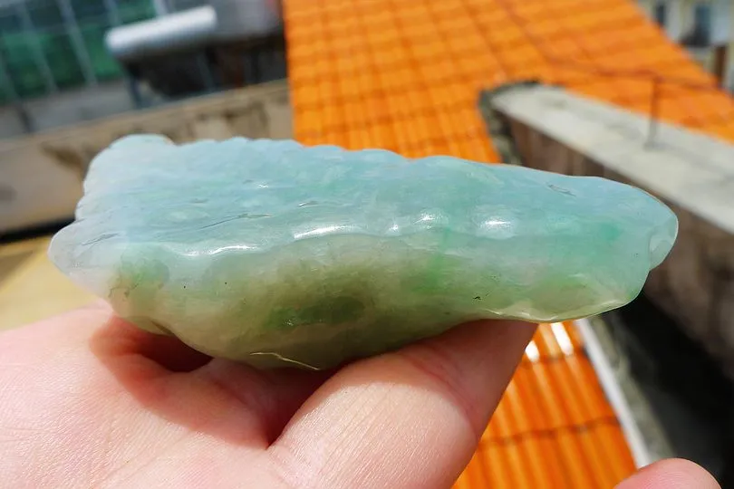 Natural Jade Rough Jadeite Raw (142g,8.7X5.9X2.4cm)