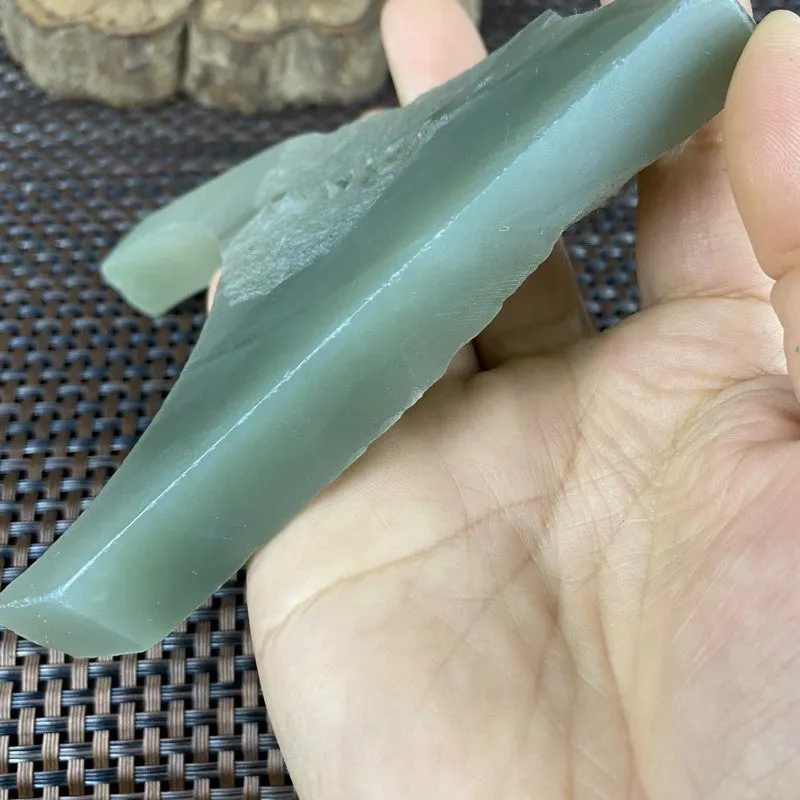 Natural Kunlun Jade Rough Nephrite Raw (174g,12.8X7.4X1.5cm)