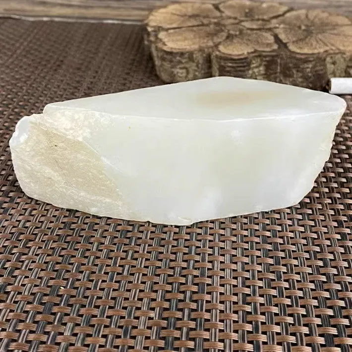 Natural Kunlun Jade Rough Nephrite Raw (408g,12.6X5.0X3.9cm)