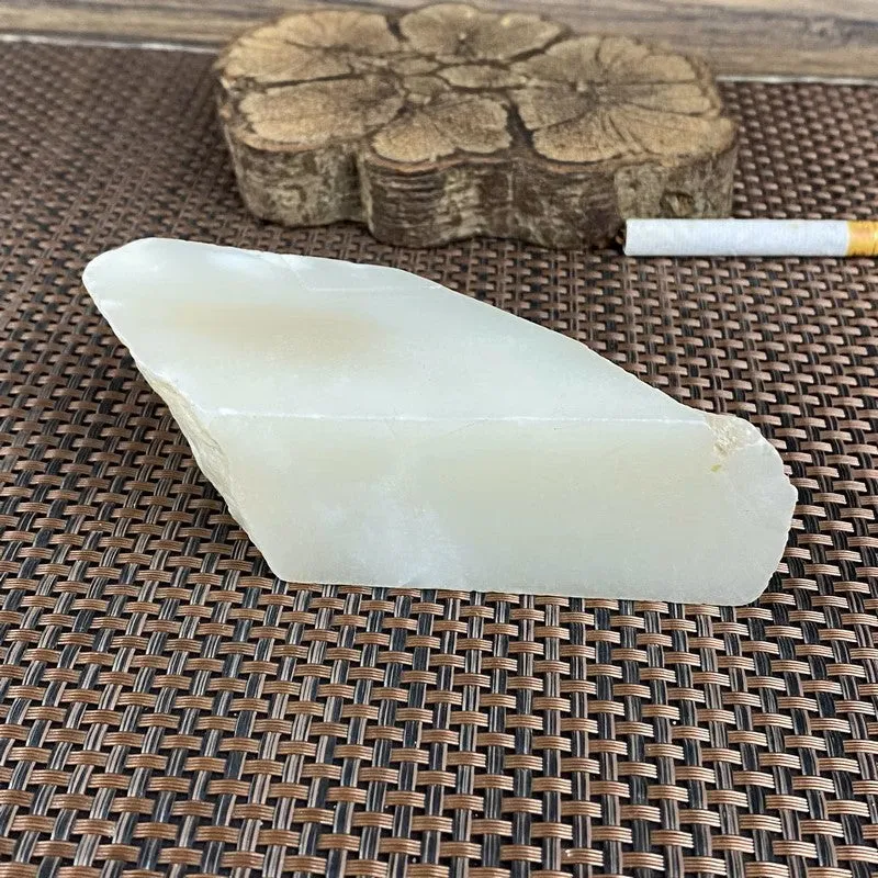 Natural Kunlun Jade Rough Nephrite Raw (408g,12.6X5.0X3.9cm)