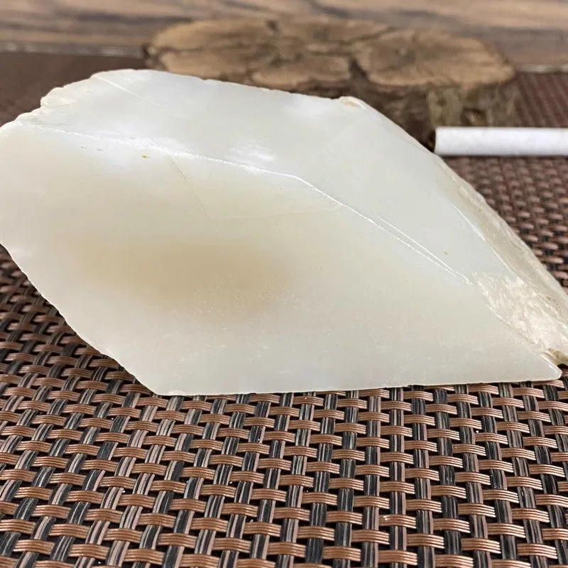 Natural Kunlun Jade Rough Nephrite Raw (408g,12.6X5.0X3.9cm)