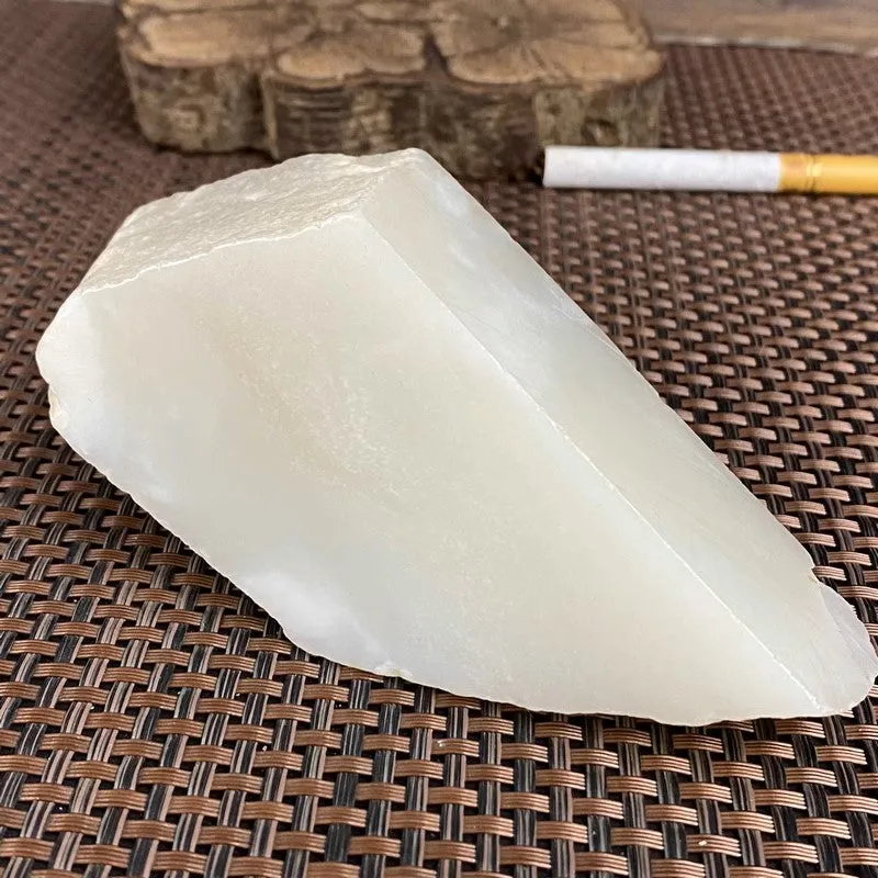 Natural Kunlun Jade Rough Nephrite Raw (408g,12.6X5.0X3.9cm)