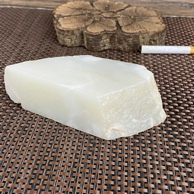 Natural Kunlun Jade Rough Nephrite Raw (408g,12.6X5.0X3.9cm)