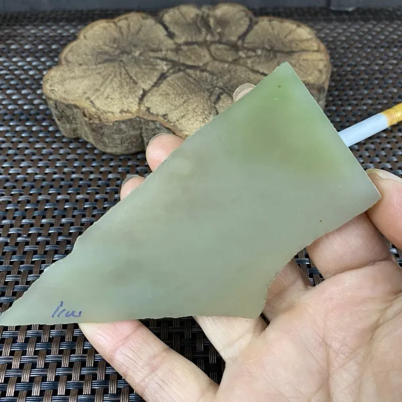 Natural Kunlun Jade Rough Nephrite Raw (42g,11.3X4.4X0.35cm)