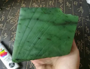 Natural Siberian Jade Rough Russia nephrite Raw (1160g, 80X80X75mm)