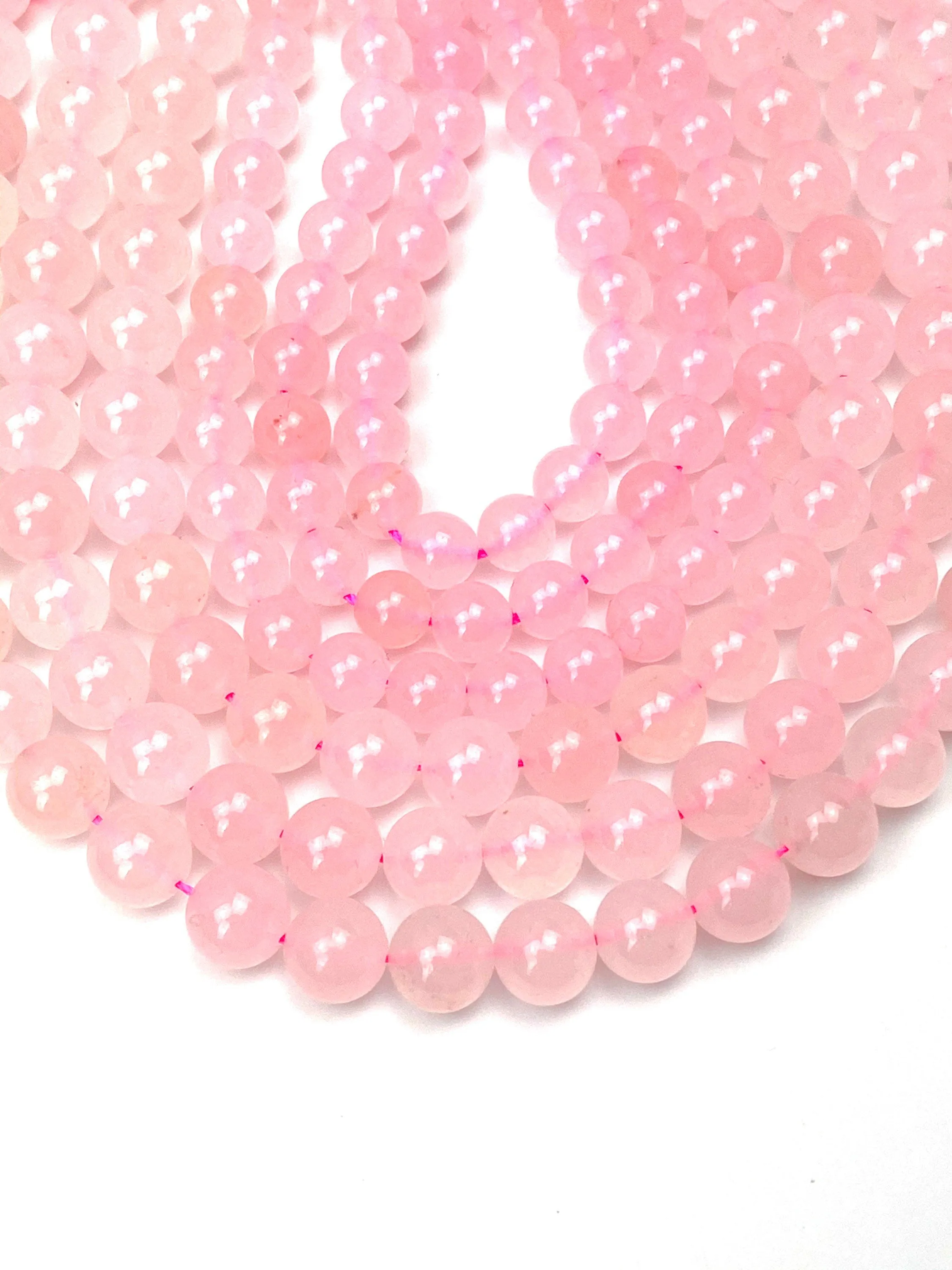 Noe, pink jade bead strand, SKU#NOESTR