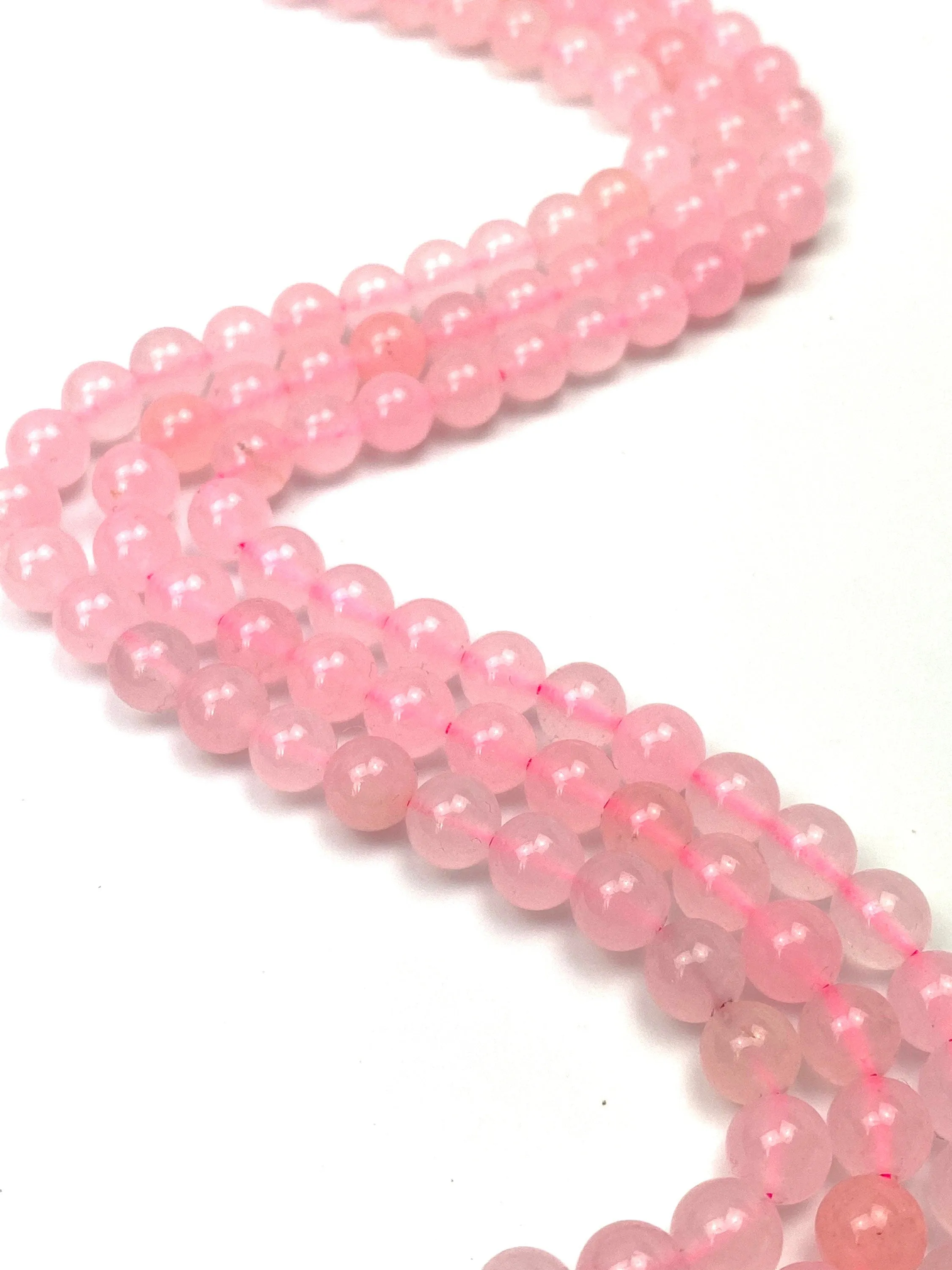 Noe, pink jade bead strand, SKU#NOESTR