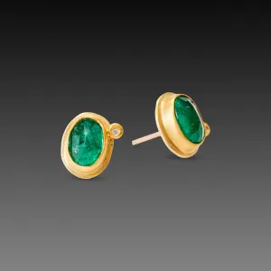 Oval Emerald Stud Earrings