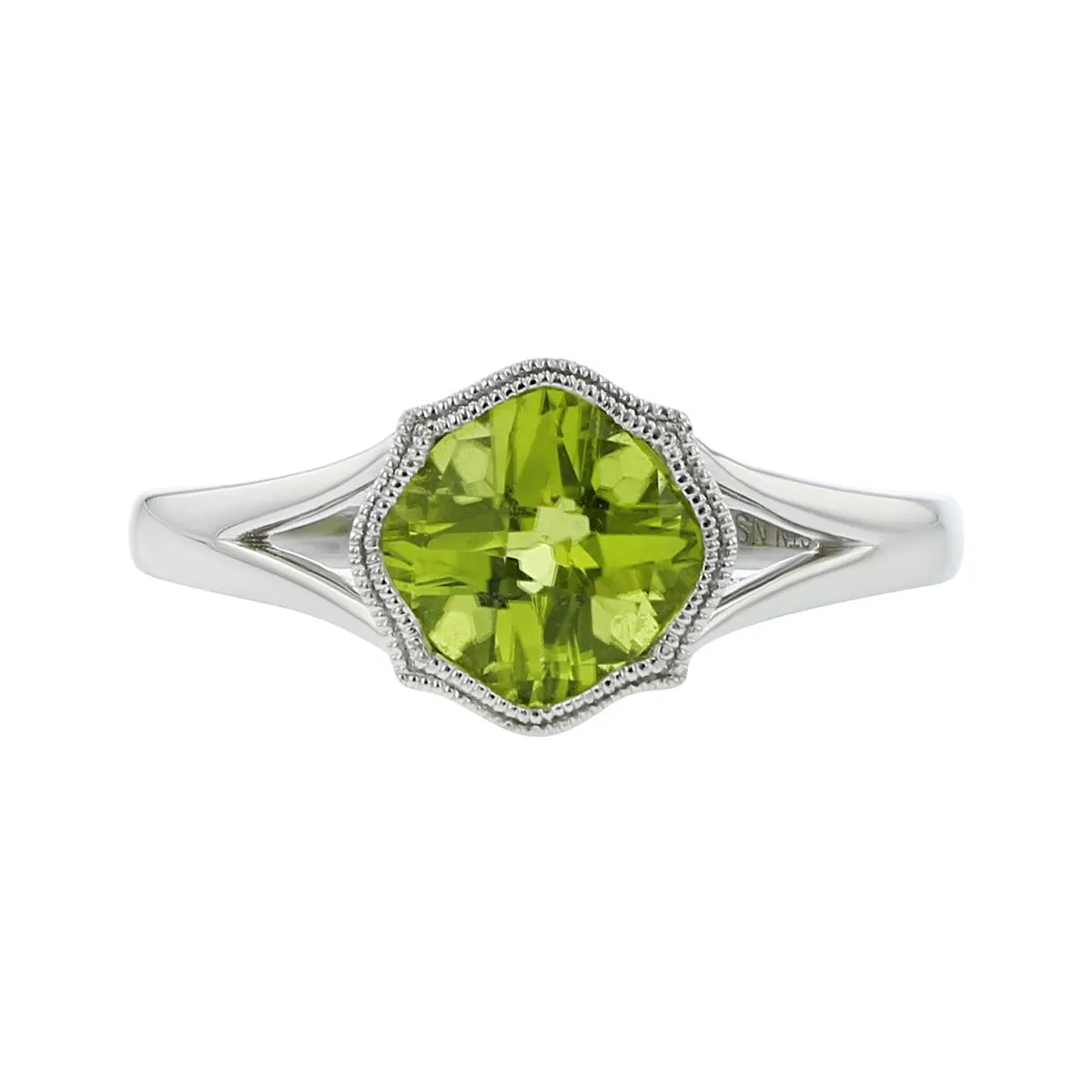 Peridot 14kt White Gold Ring