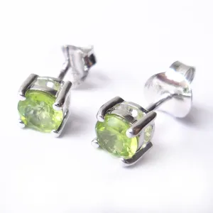 Peridot 925 Sterling Silver August Birthstone Earrings