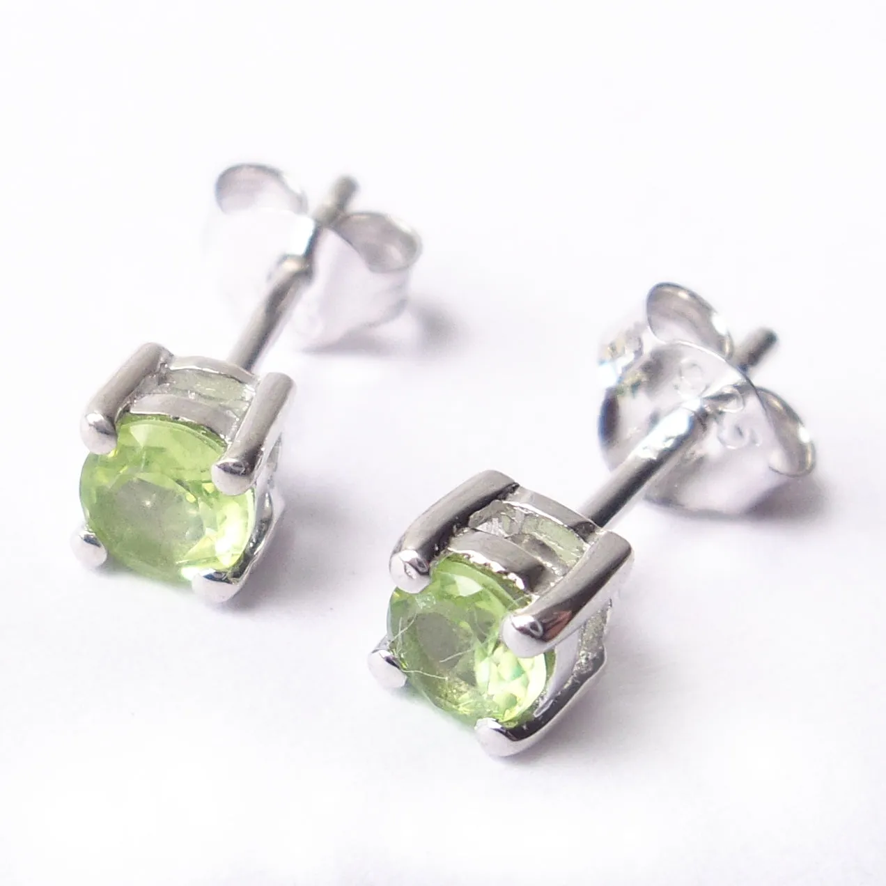 Peridot 925 Sterling Silver August Birthstone Earrings