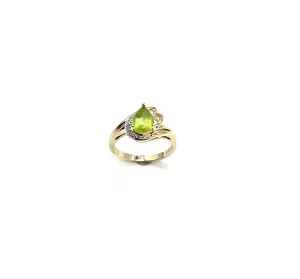 Peridot and Diamond Bypass Ring