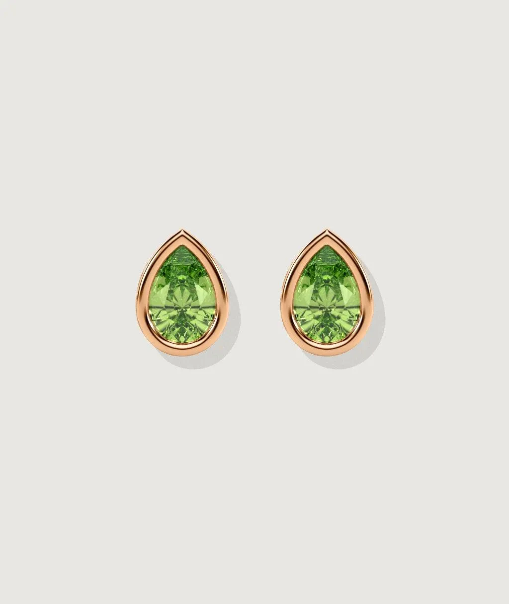 Peridot Pear Stud