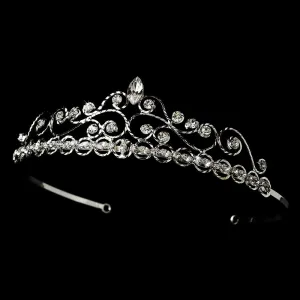 Pretty Silver Plated Crystal Bridal Tiara