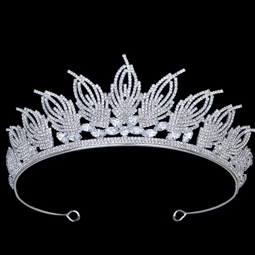 "Elaine" -  Cubic Zirconia Wedding Tiara - Available in Silver and Gold