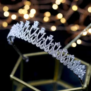 "Karyssa" - Silver Cubic Zirconia Bridal Tiara