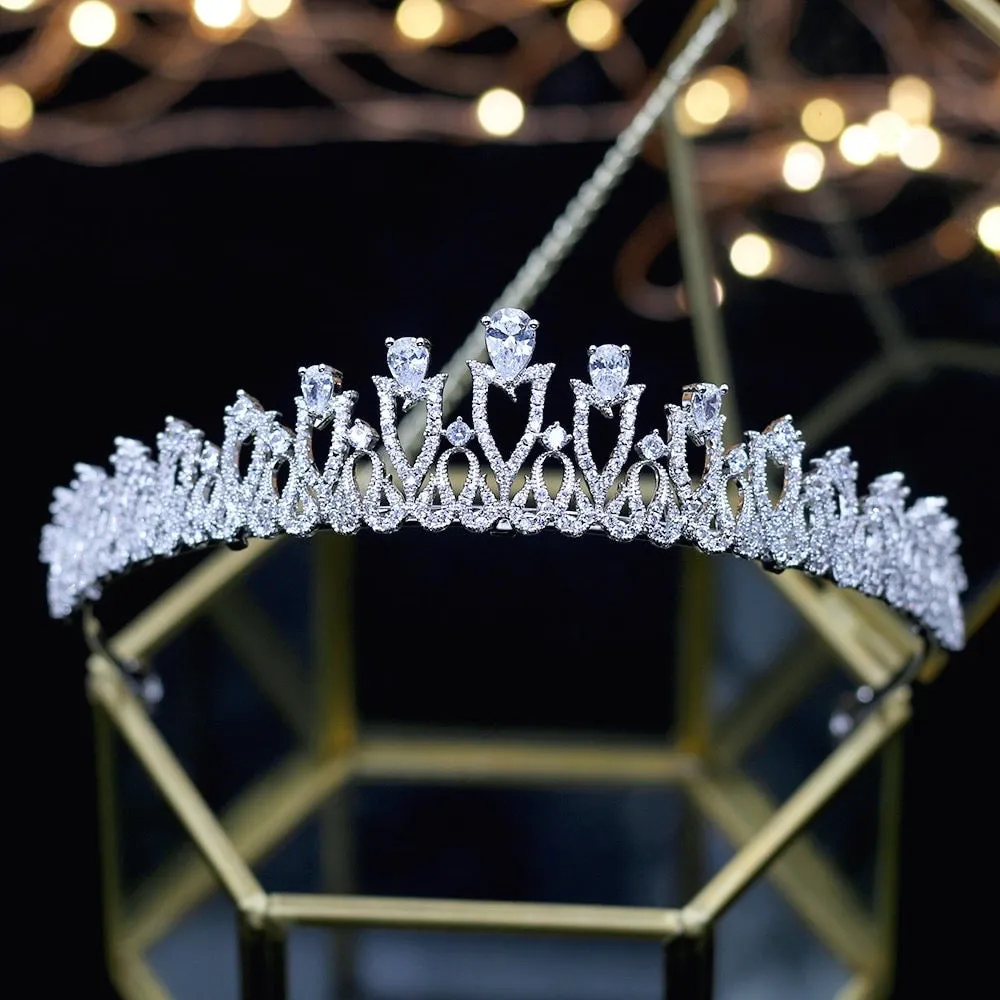 "Karyssa" - Silver Cubic Zirconia Bridal Tiara