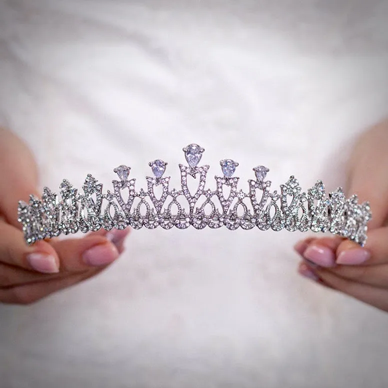 "Karyssa" - Silver Cubic Zirconia Bridal Tiara