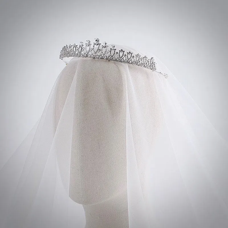 "Karyssa" - Silver Cubic Zirconia Bridal Tiara