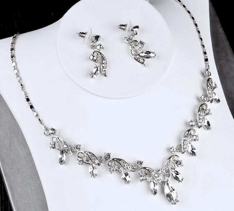 "Tangier" - Bridal 3-Piece Jewelry Set With Tiara - available in Gold and Silver