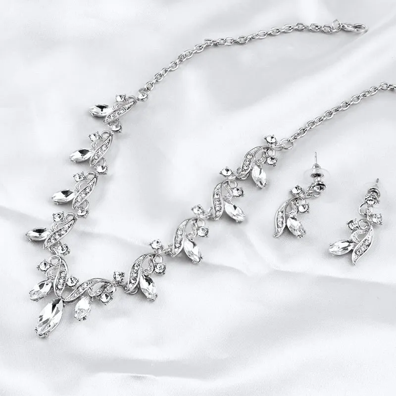 "Tangier" - Bridal 3-Piece Jewelry Set With Tiara - available in Gold and Silver