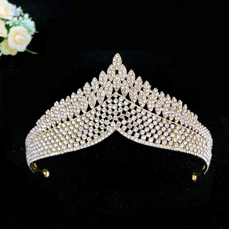 "Tangier" - Crystal Bridal Tiara - Available in Gold and Silver