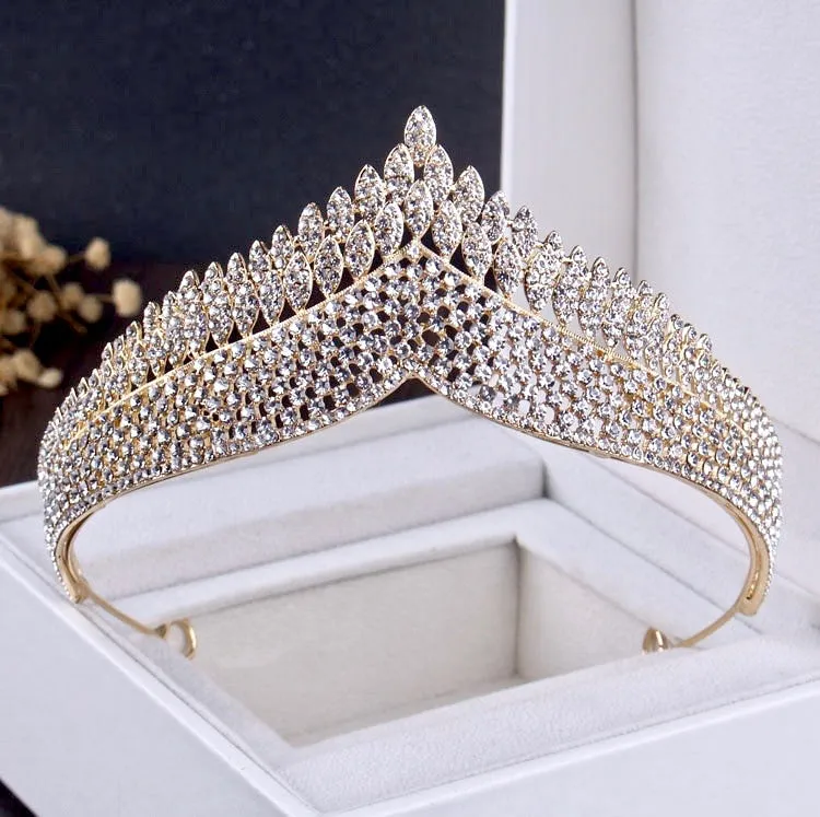 "Tangier" - Crystal Bridal Tiara - Available in Gold and Silver