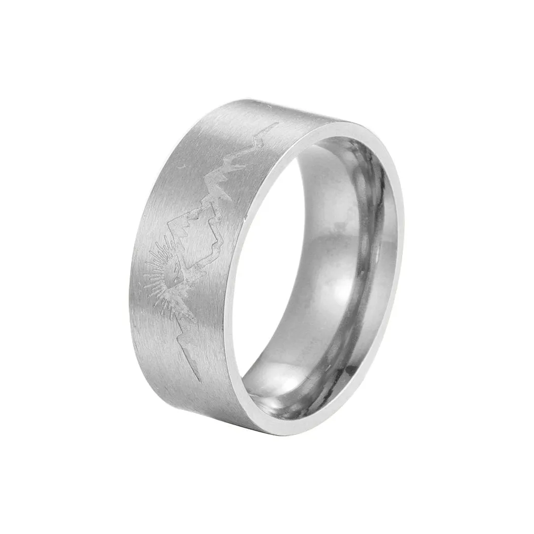 Religious Engraved Sunrise Signet Ring