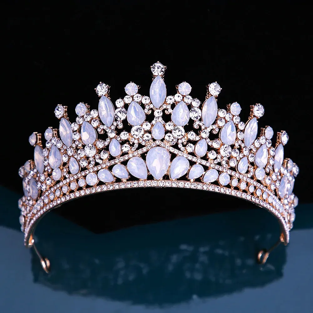 Rhinestone Crystal Tiara Crown Luxury Princess Party Hair Accessory