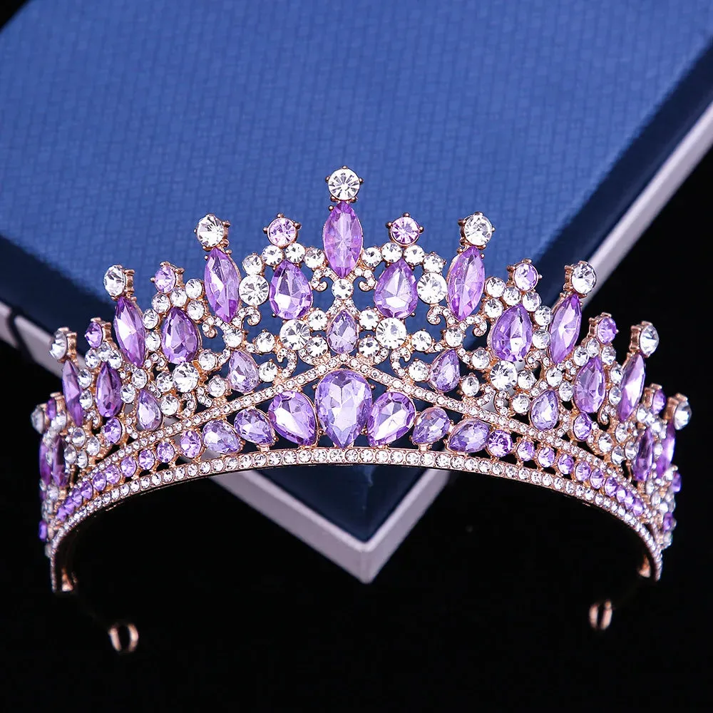 Rhinestone Crystal Tiara Crown Luxury Princess Party Hair Accessory