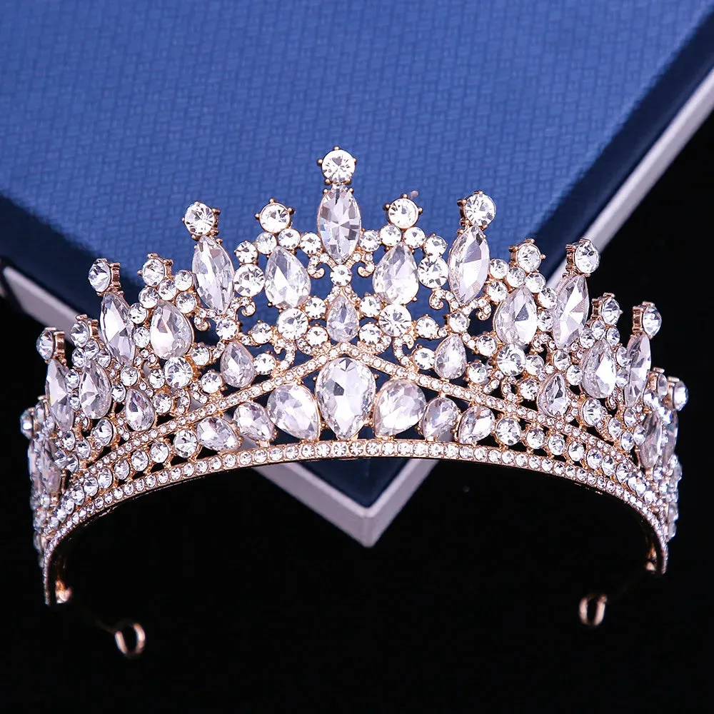 Rhinestone Crystal Tiara Crown Luxury Princess Party Hair Accessory