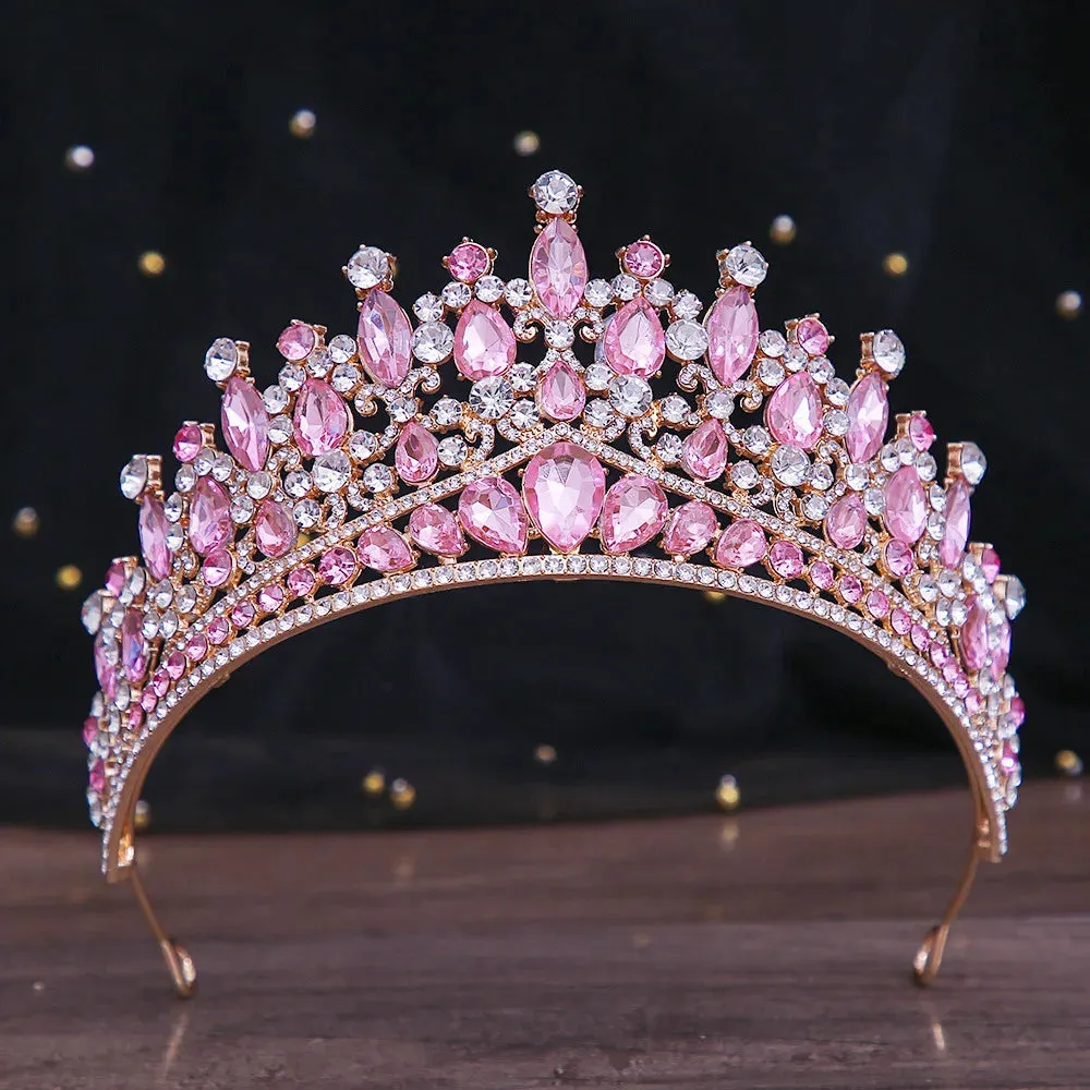 Rhinestone Crystal Tiara Crown Luxury Princess Party Hair Accessory