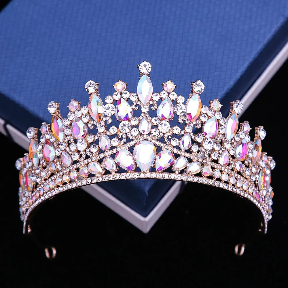 Rhinestone Crystal Tiara Crown Luxury Princess Party Hair Accessory